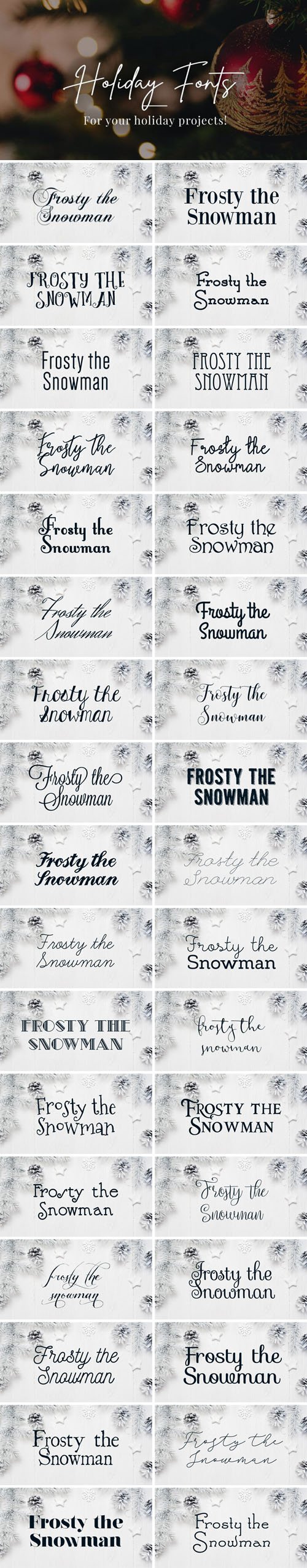 30+ Festive Fonts Pack for Holiday Projects