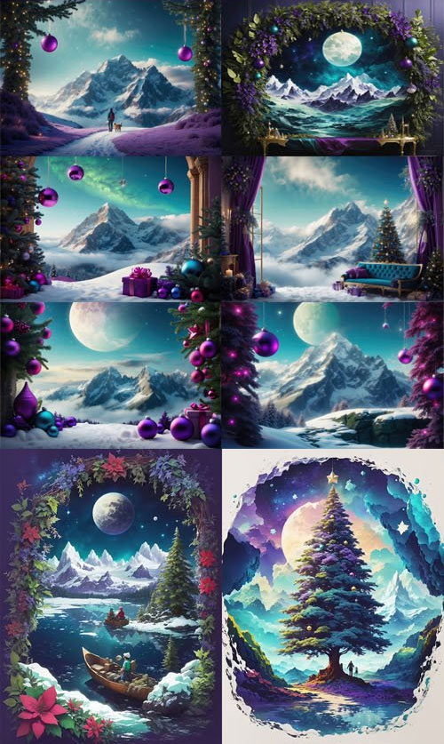 25 Fantasy Winter Backgrounds Collection