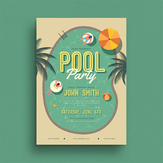 Summer Pool Party PSD Flyer Template