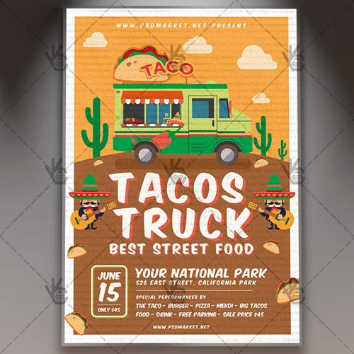 Tacos Truck Flyer - PSD Template