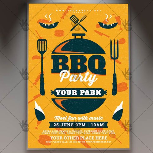 BBQ Party Flyer - PSD Template
