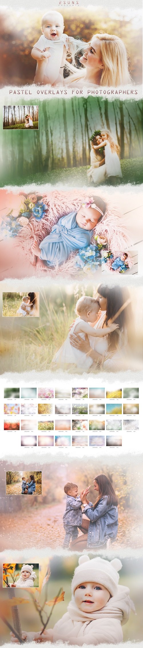 Pastel Spring Painted Photoshop Overlays for Photographers