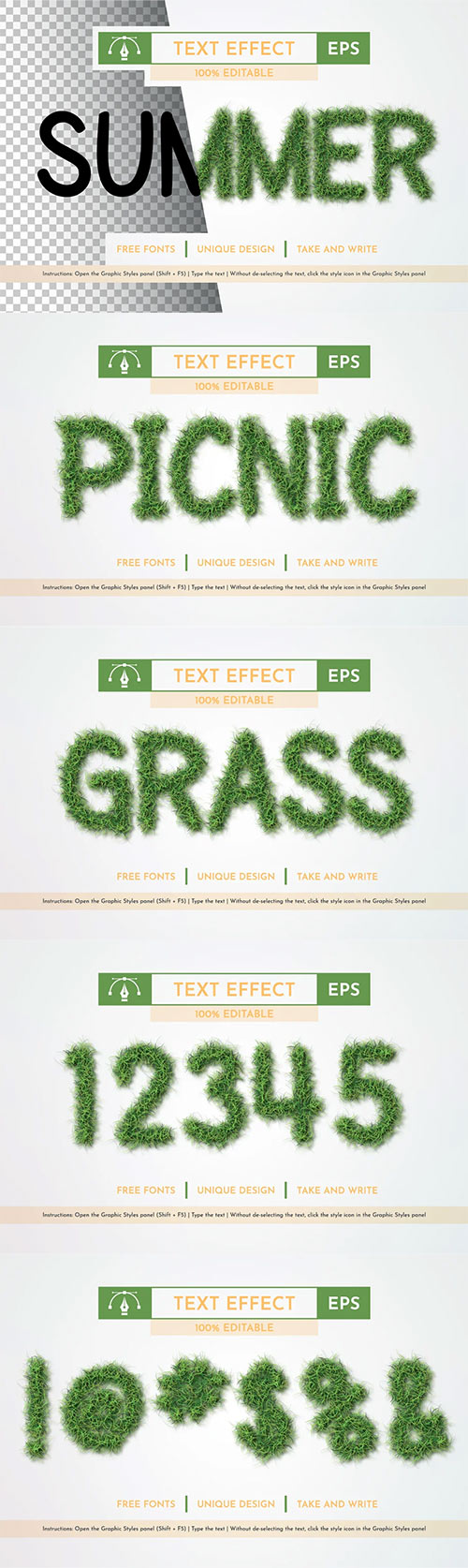 Summer Grass - Editable Text Effect - 91896948
