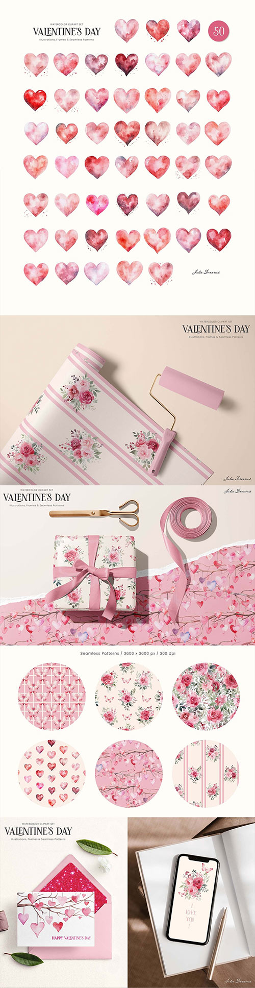 Valentine's Day Watercolor Clipart 91937506