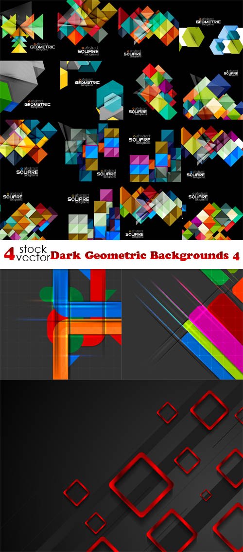 Vectors - Dark Geometric Backgrounds 4