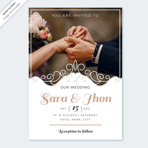 Wedding Invitation Template with Photo 6279183