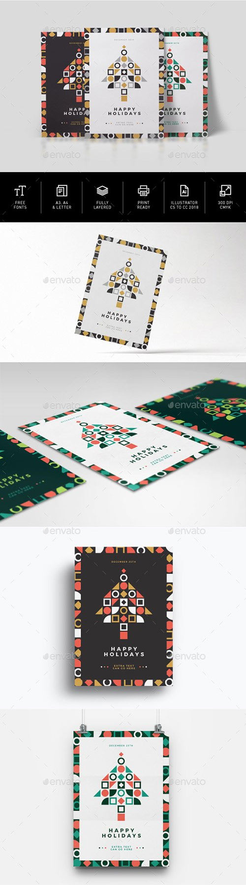 Minimal Geometric Christmas Card 22962592