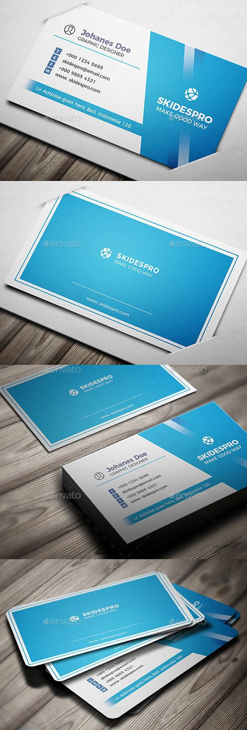 Business Card Template - Creative Blue 22208375