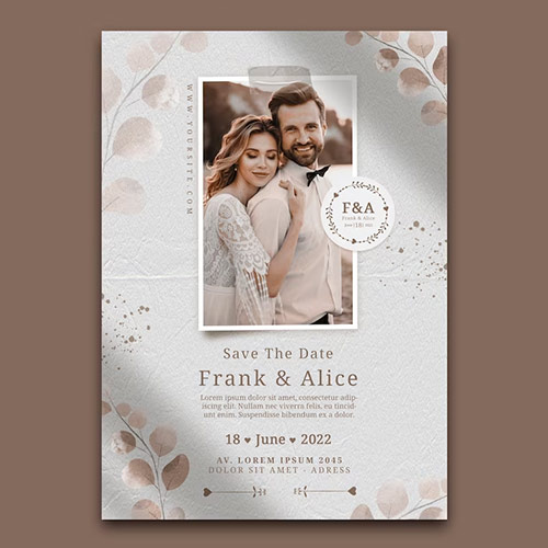 Wedding Celebration A4 Poster with Leaves 22634955