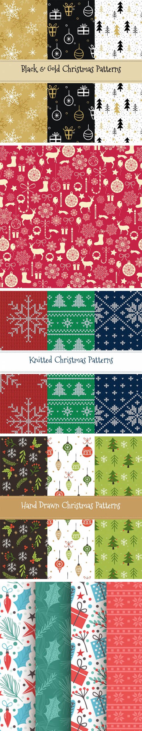 Christmas Patterns Vector Collection 4