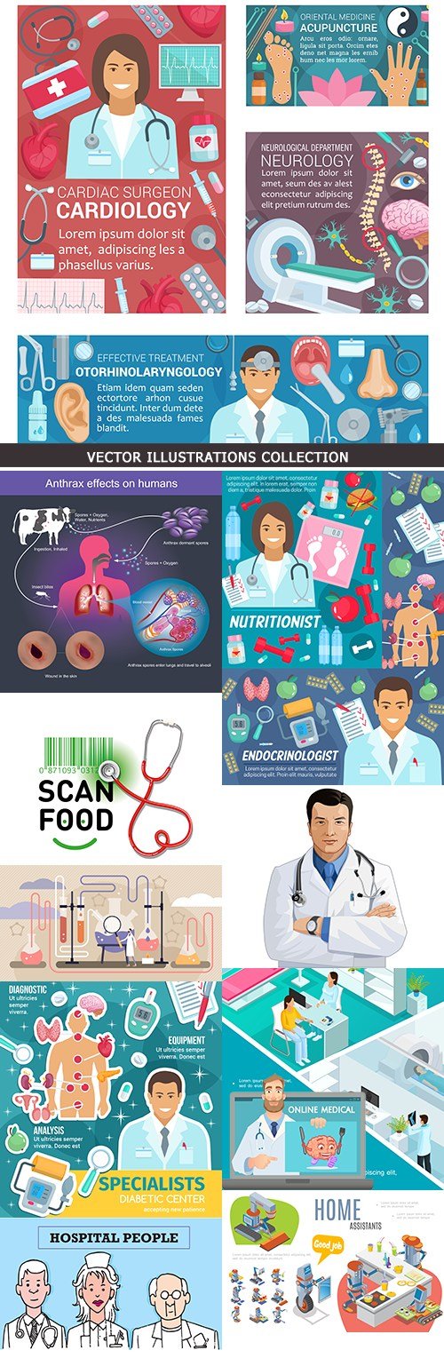 Medicine professional dignostic and equipment illustration 6