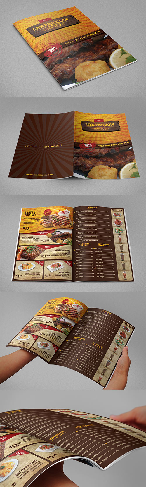 Lantakcow Steak House Menu Brochure