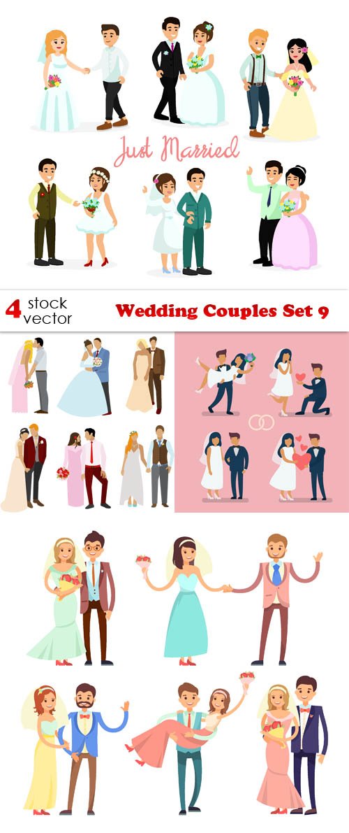 Vectors - Wedding Couples Set 9