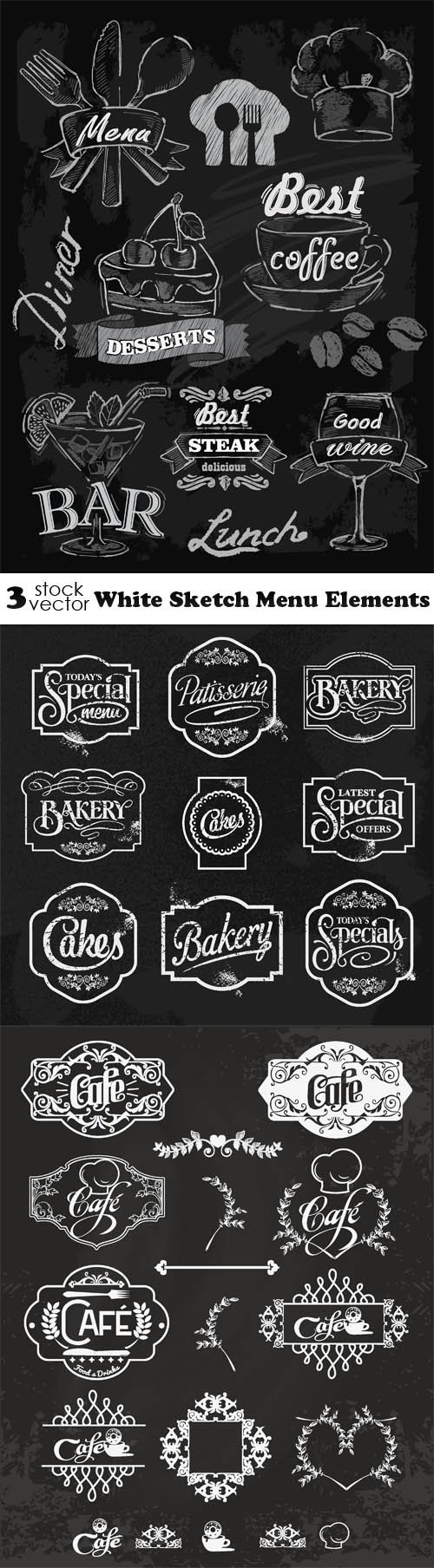 Vectors - White Sketch Menu Elements
