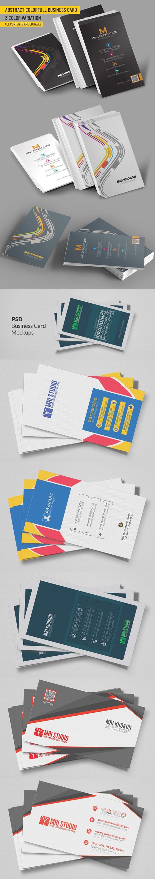 Abstract Colorful Business Cards