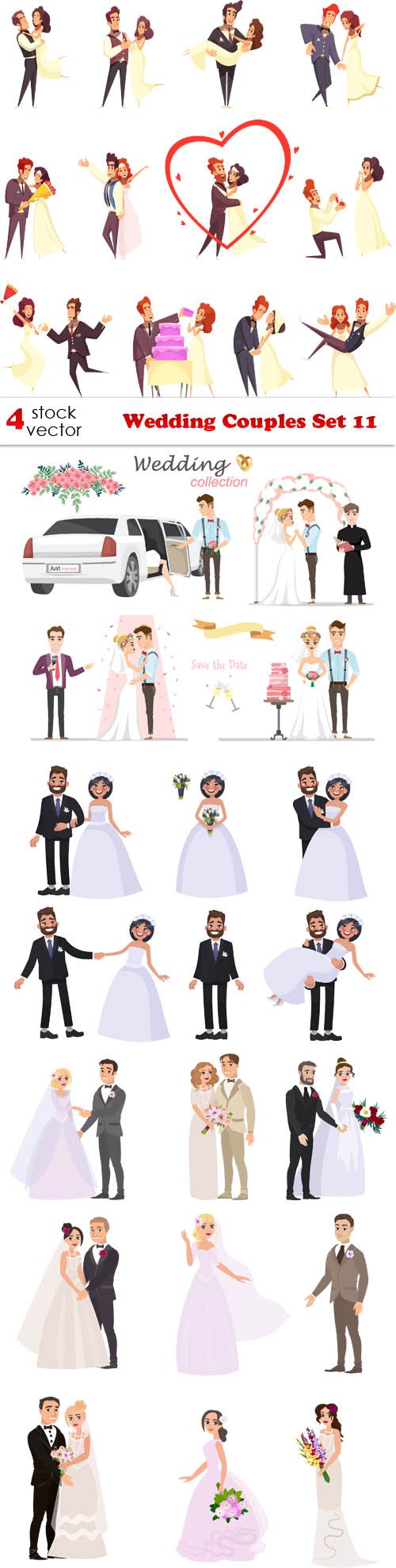 Vectors - Wedding Couples Set 11