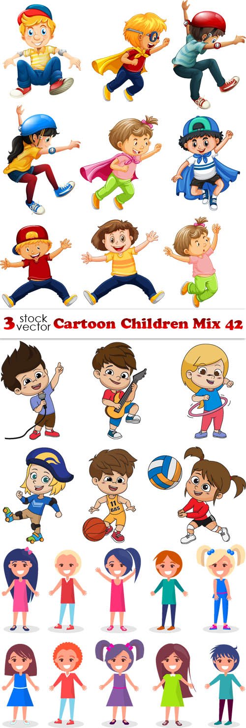 Vectors - Cartoon Children Mix 42