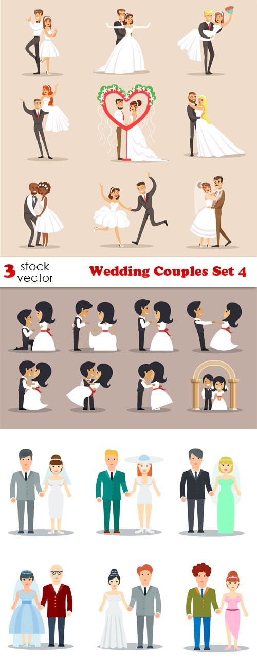 Vectors - Wedding Couples Set 4