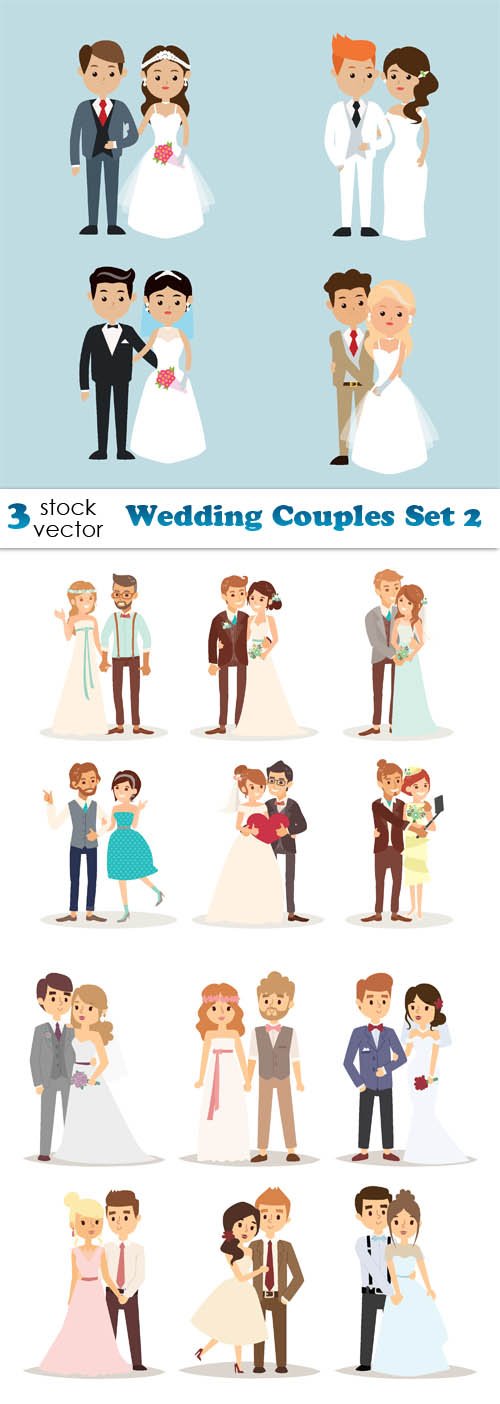 Vectors - Wedding Couples Set 2
