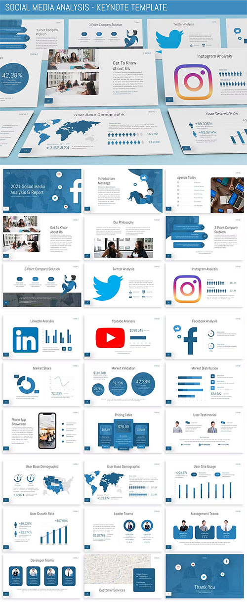 Social Media Analysis - Keynote Template HN5X46D