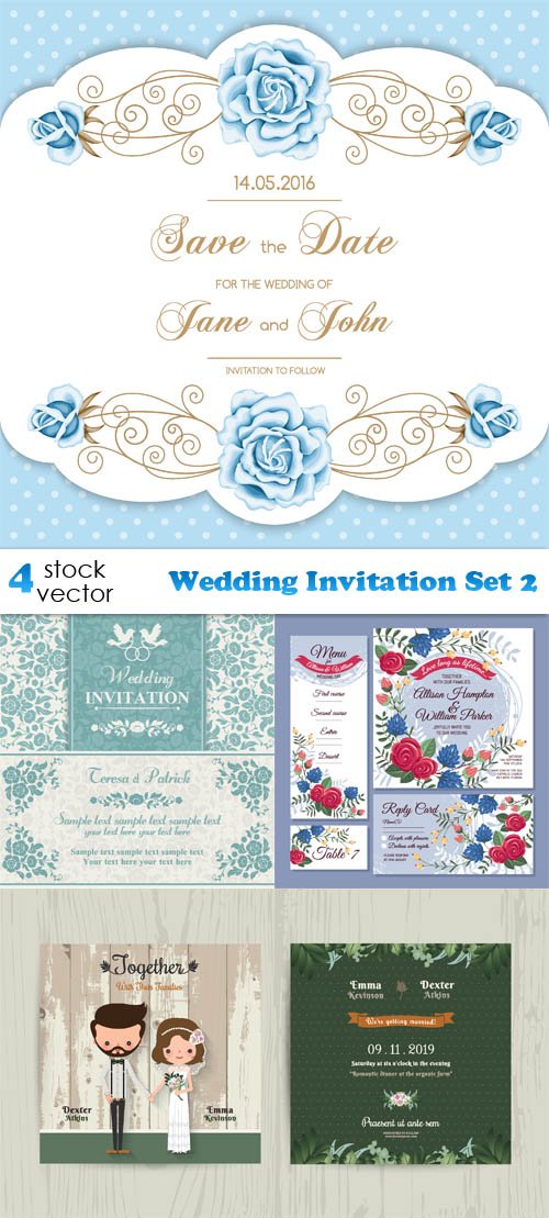 Vectors - Wedding Invitation Set 2