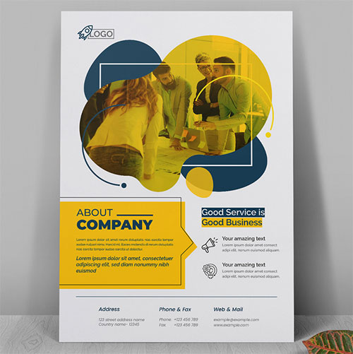 Modern Flyer Template with Orange Accents 521501872