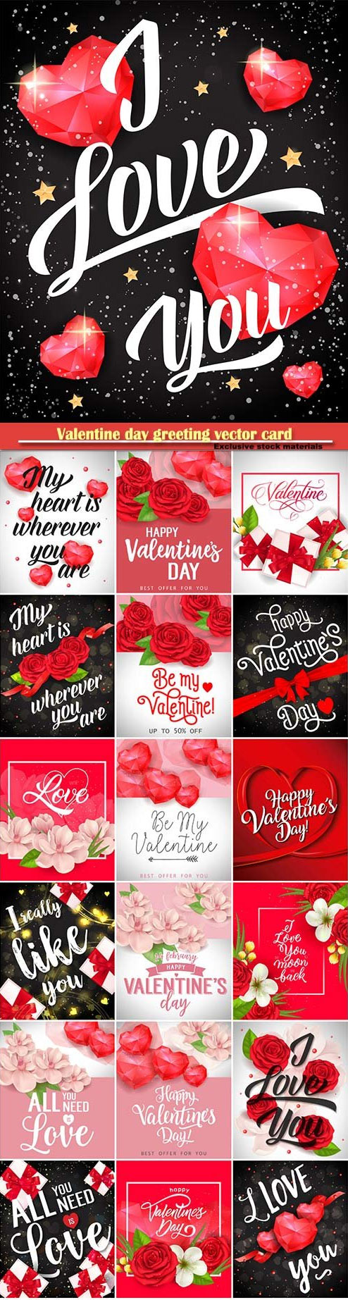 Valentine Day Greeting Vector Card Vol 4