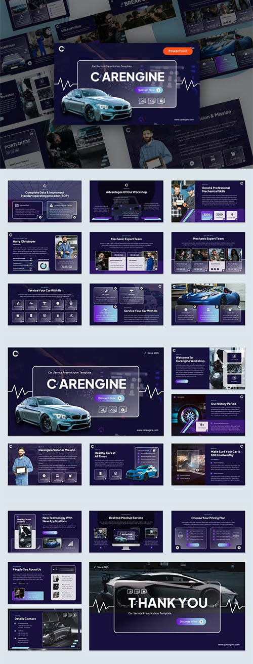 Carengine - Car Service PowerPoint GRFZYWG
