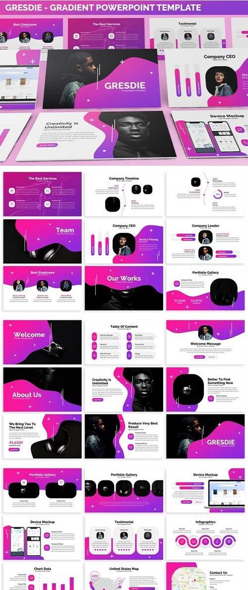 Gresdie - Gradient Abstract Powerpoint Template