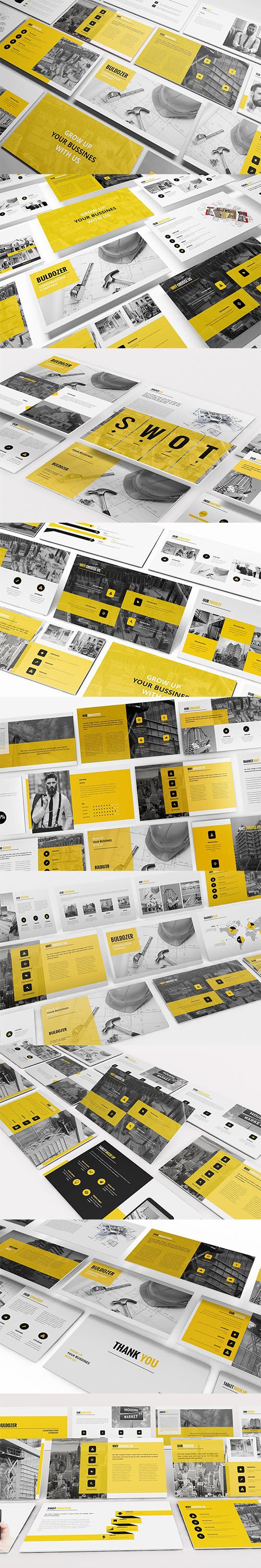 Buldozer - Construction - Powerpoint Google Slides and Keynote Templates