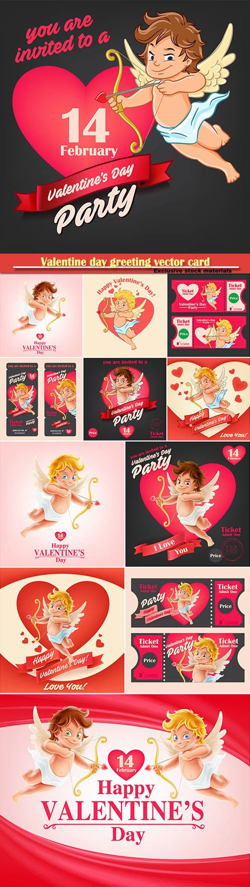 Valentine Day Greeting Vector Card Vol 5