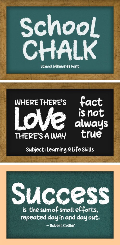 School Chalk - School Memories Display Font