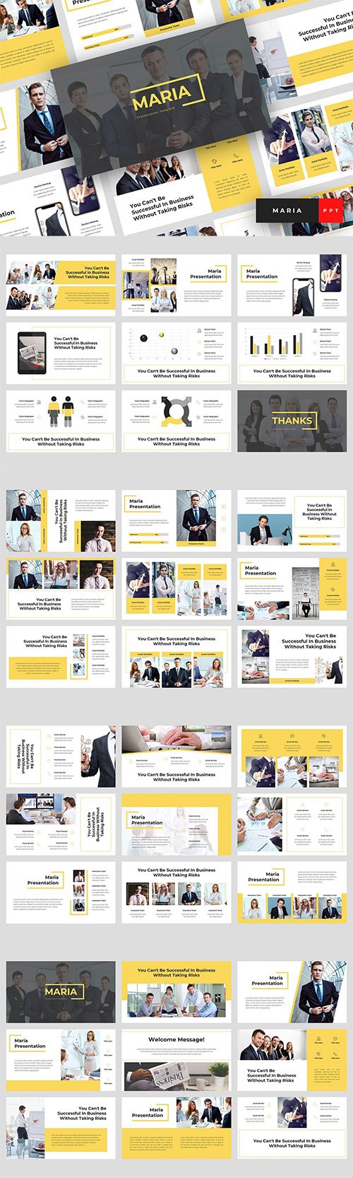 Maria - Pitch Deck Powerpoint Keynote and Google Slides Template