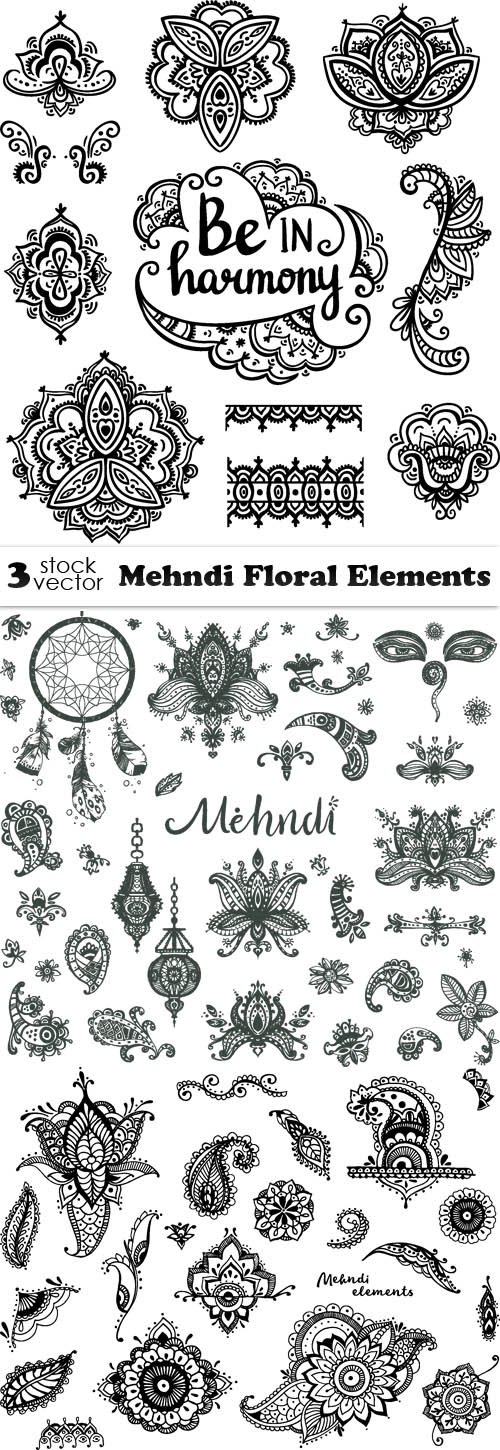Vectors - Mehndi Floral Elements