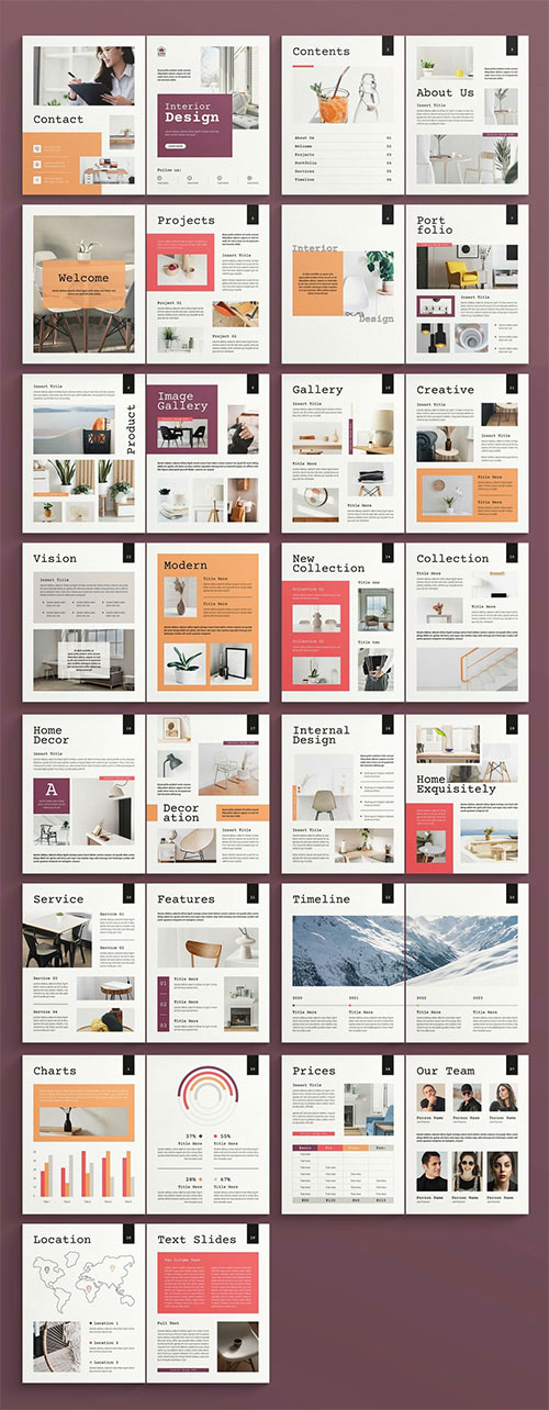 Interior Design Brochure Layout 536168161