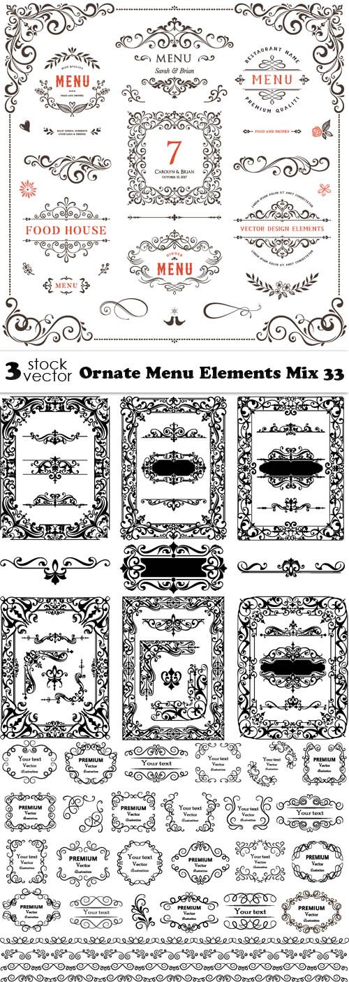 Vectors - Ornate Menu Elements Mix 33