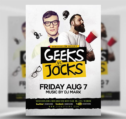 Flyer Template Geeks & Jocks