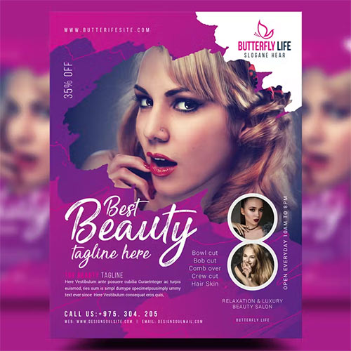 Beauty Salon Flyer W7H5SX
