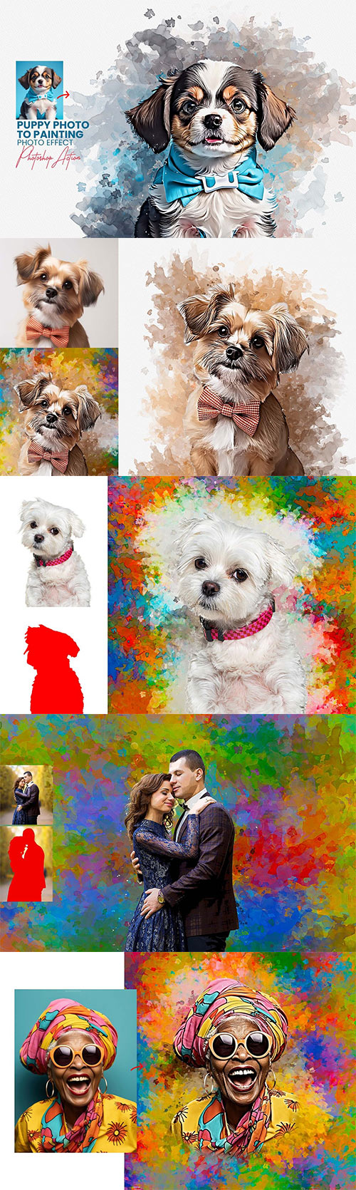 Puppy Photo to Painting Effect 92063705