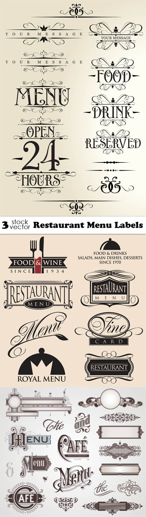 Vectors - Restaurant Menu Labels