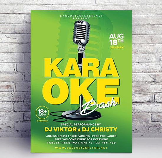 Karaoke bash - Premium flyer psd template