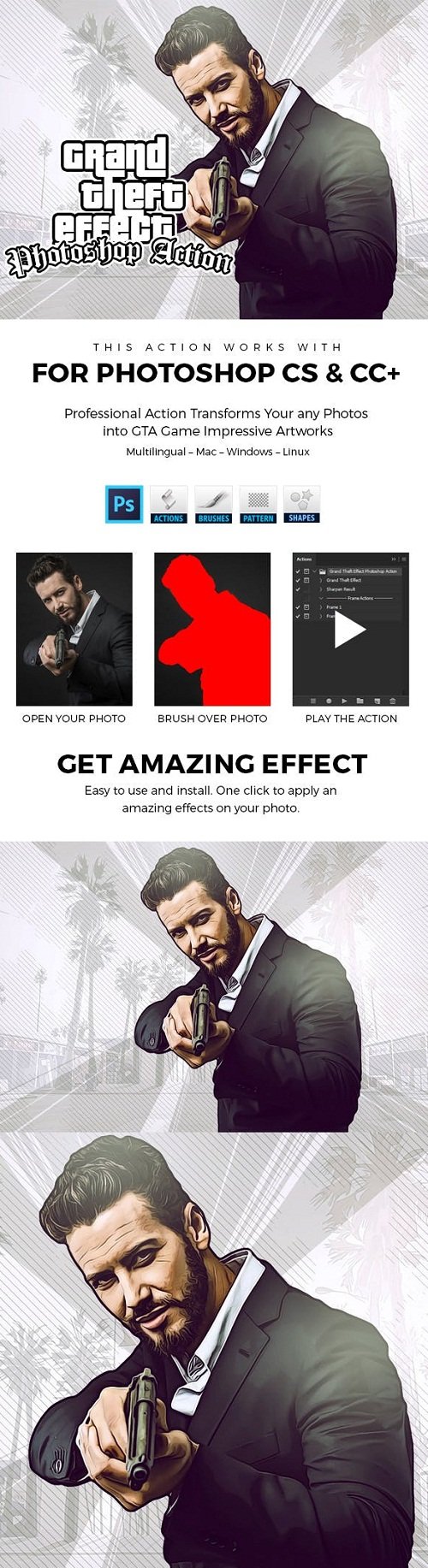 Grand Theft Effect Photoshop Action