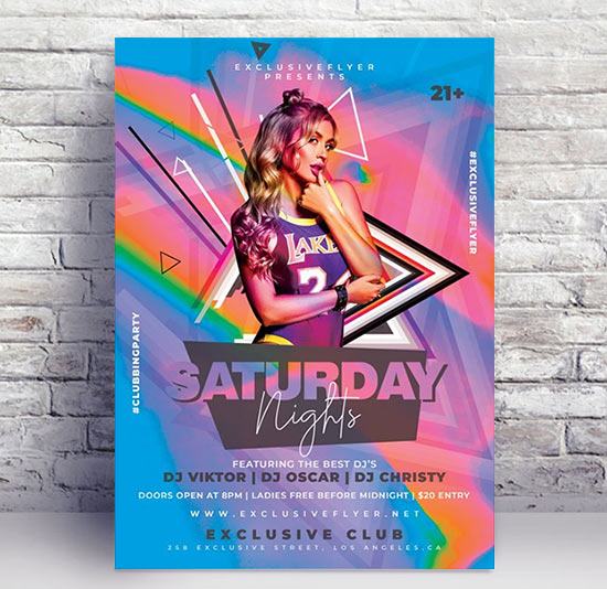 Saturday nights - Premium flyer psd template