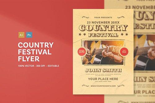 Country Festival Flyer PSD