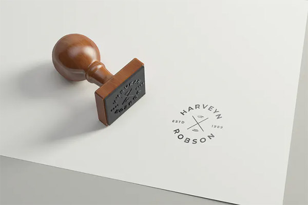 Rubber Stamp Logo Mockup - Square Version