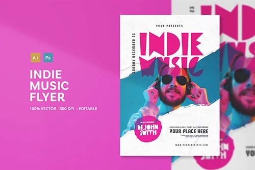 Indie Music Flyer PSD