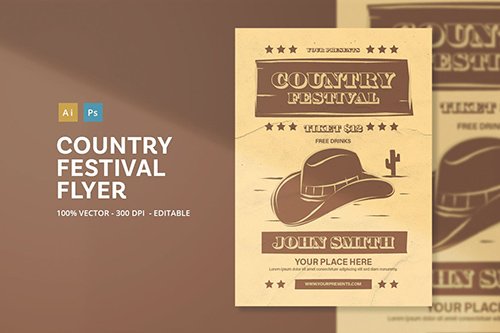 Country Festival Flyer 2 PSD