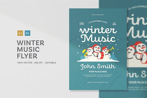 Music Winter Flyer PSD