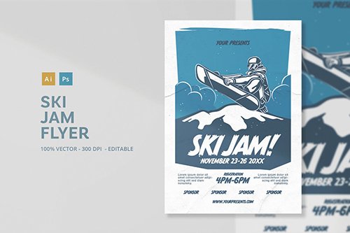 Ski Jam Flyer PSD