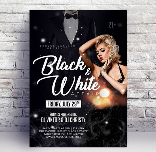 Black and white affair - Premium flyer psd template